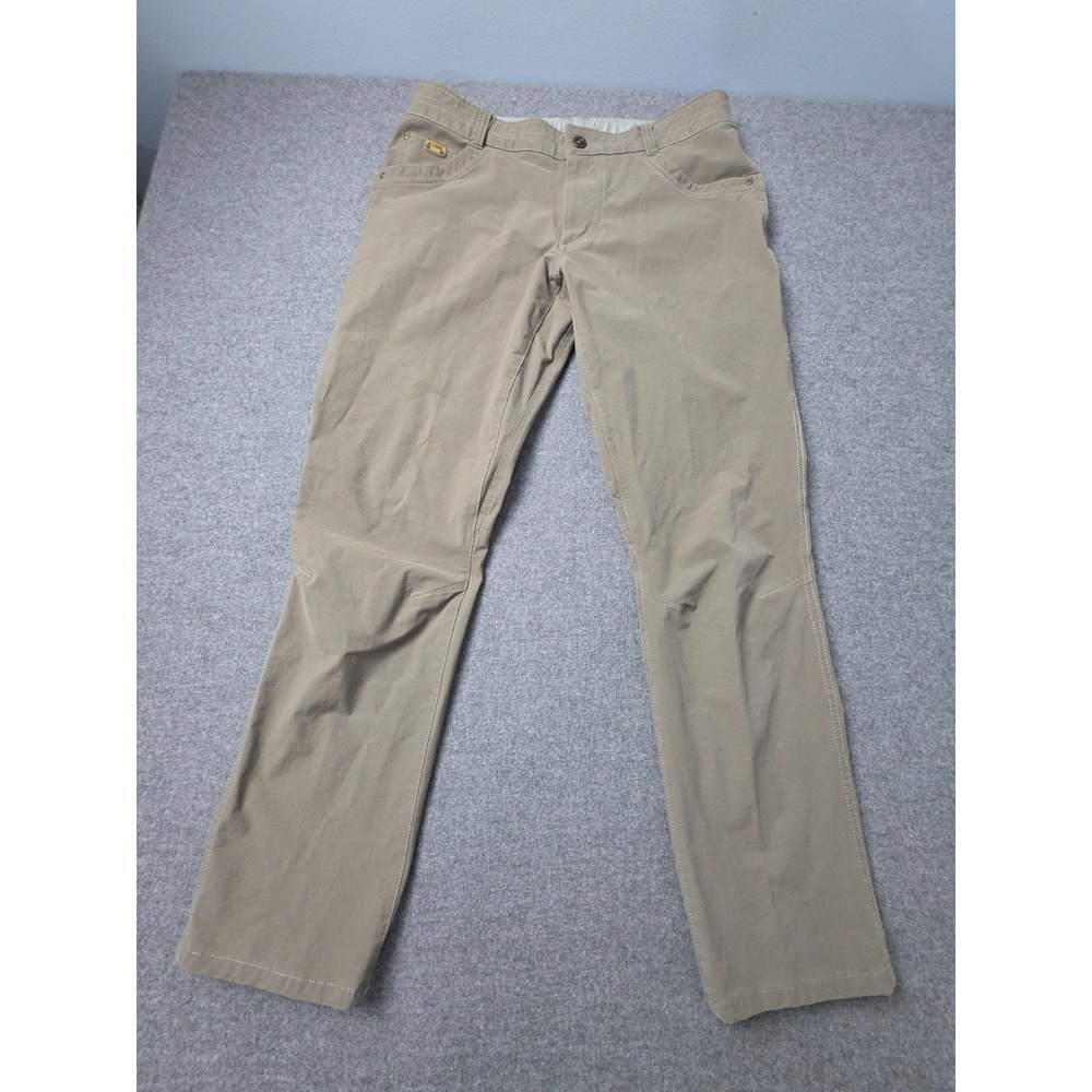 Kuhl Resistor Jean Pants Mens 34x32 Tan Articulated Fit Stretch Utility Hiking